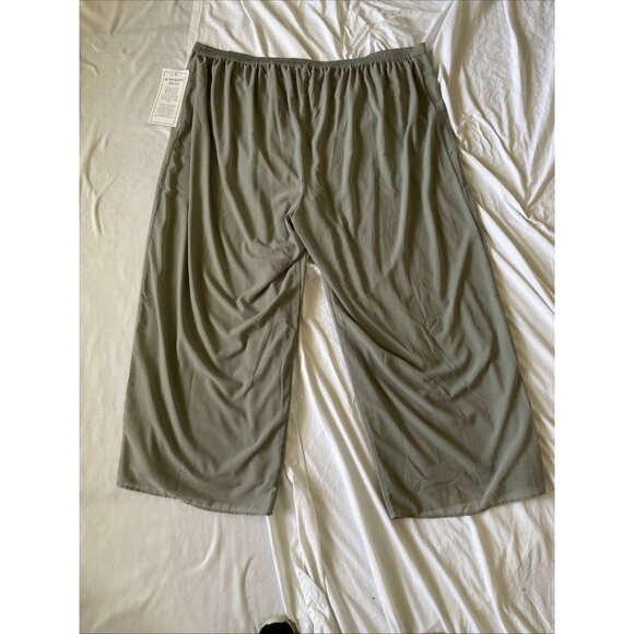 Womens Plus Sz 32W Light Green Elastic Waist Wide-Leg Pants Flowy Lined Granny - Picture 7 of 8